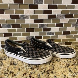 Checkerboard Vans Skate Shoes Low Slip On